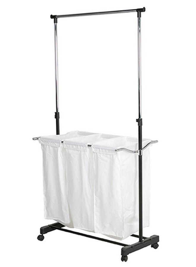 Honey Can Do Triple Sorter Laundry Center with Hanging Bar